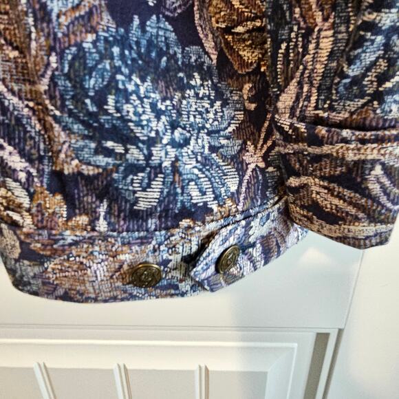 Vintage Westbound Jacket Womens 3X Blue Floral Tapestry Y2K Preppy Cottage - Picture 8 of 10